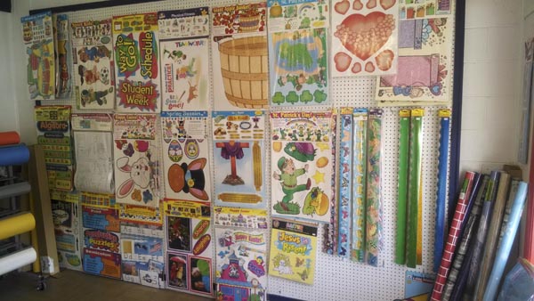 Bright classroom wall decorations and borders